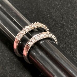 RSC 2 row Faux Diamond knife edge center Band Ring szs 6.75 & 5 available